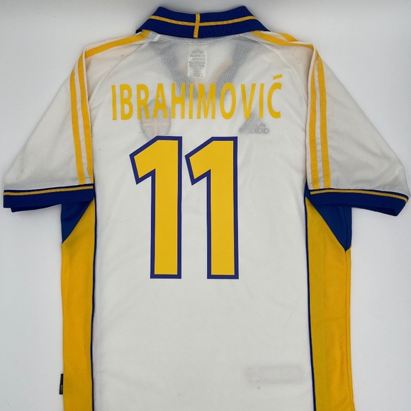 Ibrahimovic #11 Sweden 2000/2001/2002 Away ORIGINAL Adidas VTG Soccer Jersey